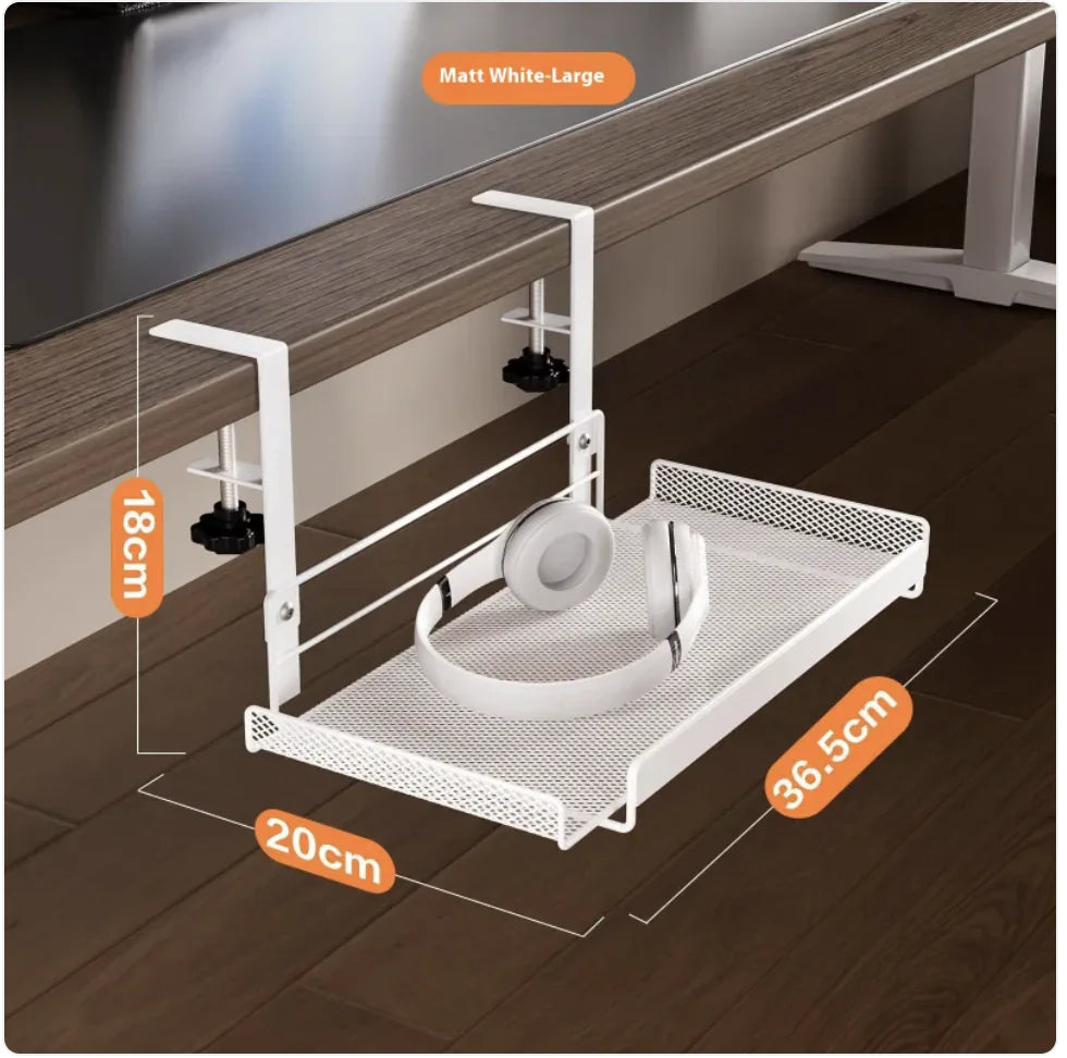Punch-Free Under-Table Storage Rack