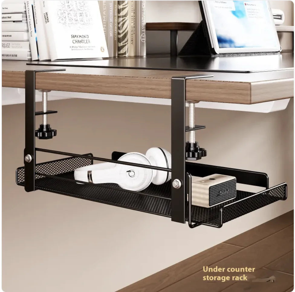 Punch-Free Under-Table Storage Rack